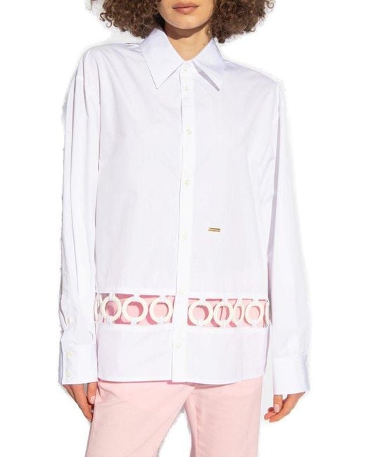 DSquared² White Embellished Shirt