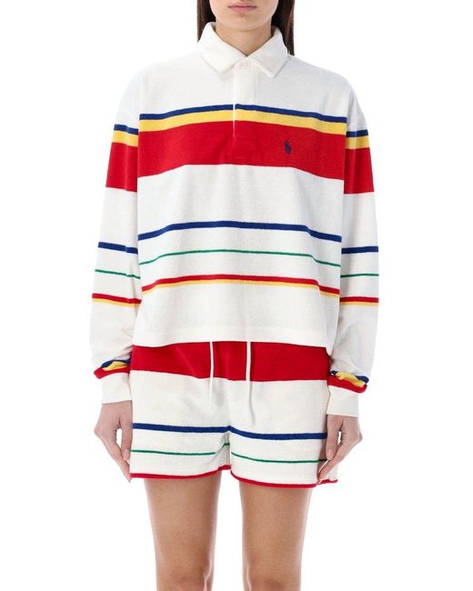 Polo Ralph Lauren Red Striped Rugby Polo Shirt