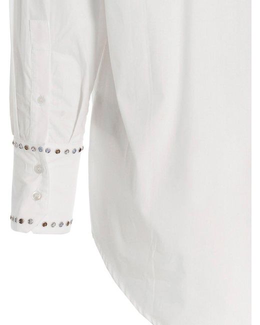 Bluemarble White Embellished Long Sleeved Shirt for men