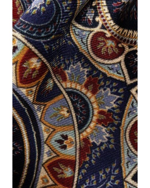 Etro Blue Printed Scarf, for men