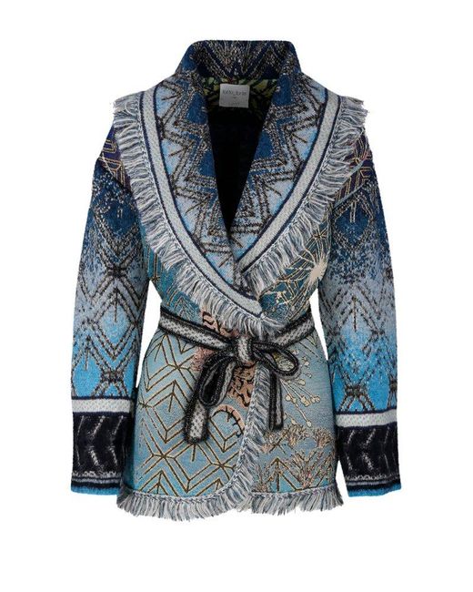 Forte Forte Blue A Leopard In The Stars Belted Jacket