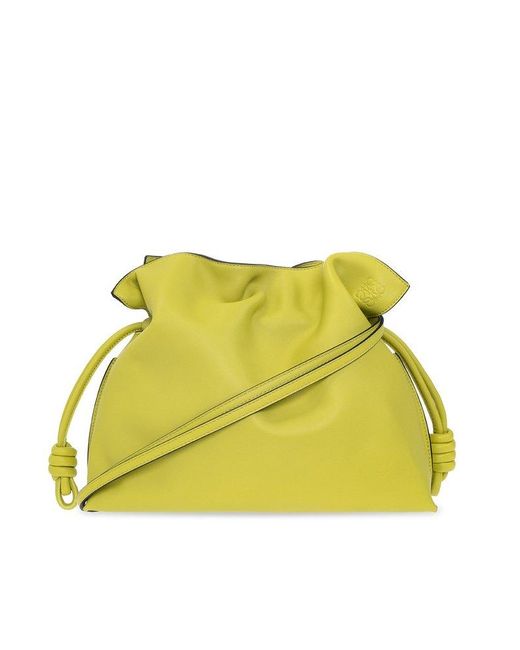 Loewe Yellow Flamenco Drawstring Clutch Bag