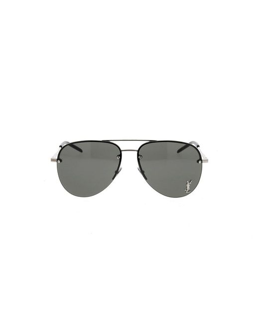 Saint Laurent Black Classic Aviator Frame Sunglasses