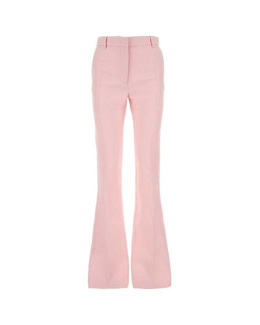 Valentino Pink Mid-rise Flared Trousers