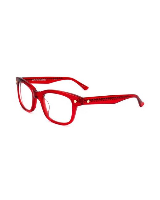 Linda Farrow Red X Matthew Williamson Rectangle Frame Glasses