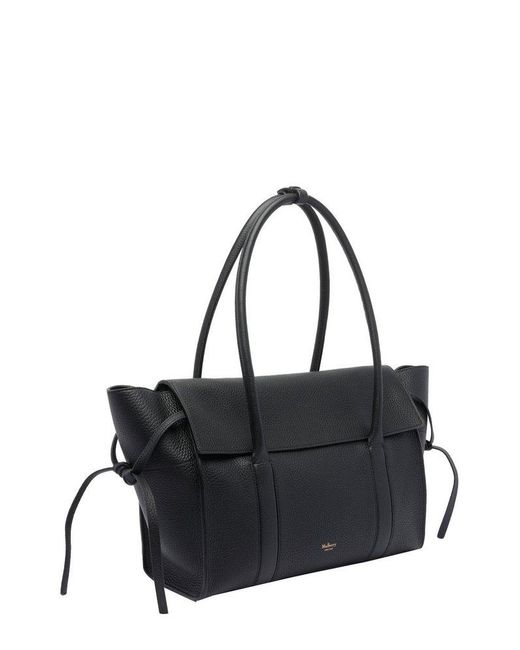 Mulberry Black Medium Soft Bayswater Logo Embossed Shoulder Bag