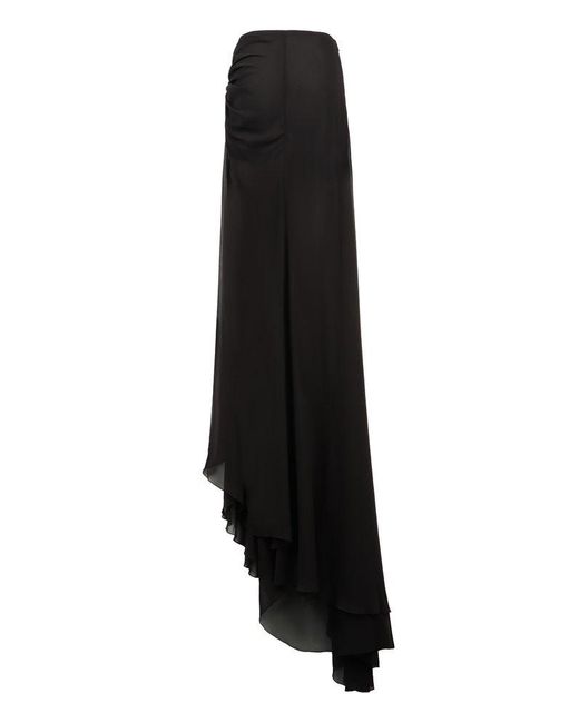 Monot Black Skirt With Draped Design