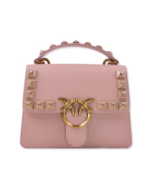 Pinko Love One Foldover Top Handle Bag in Pink