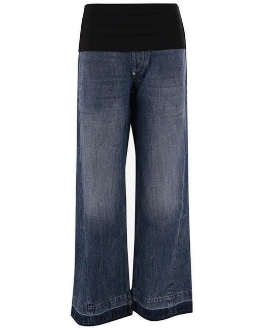 Stella McCartney Blue Panelled Wide-leg Jeans