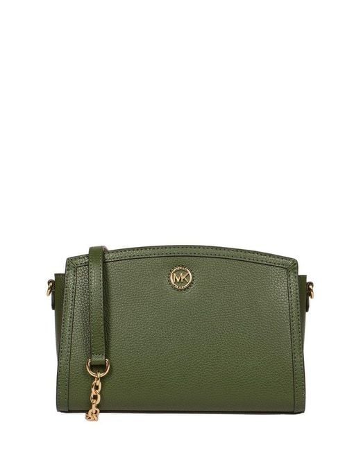 MICHAEL Michael Kors Green Chantal Large Pebbled Leather Crossbody Bag