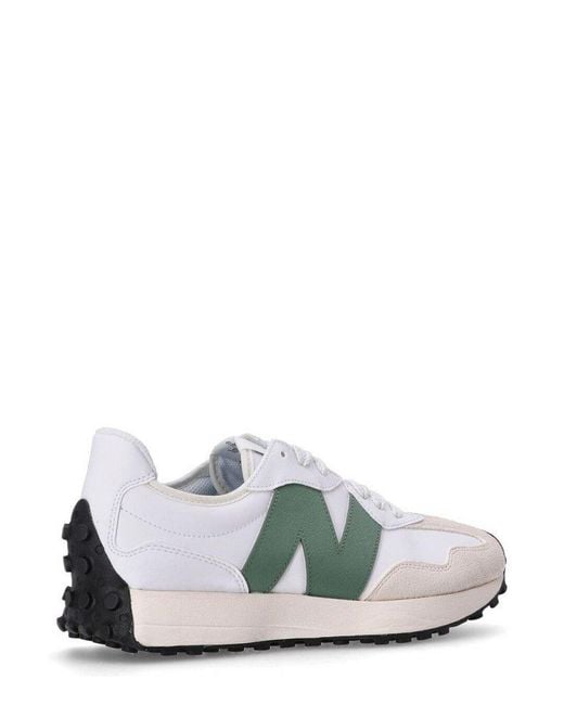 New Balance White 327 Lace-Up Sneakers for men