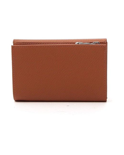 Longchamp Roseau Zipped Compact Wallet in Natural | Lyst