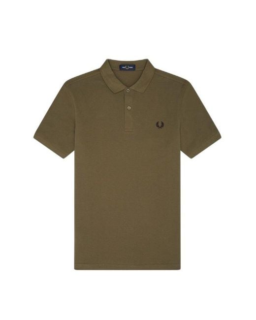 Fred Perry Green Laurel Wreath-embroidered Short-sleeved Polo Shirt for men