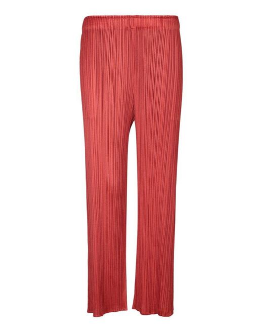 Pleats Please Issey Miyake Red Trousers