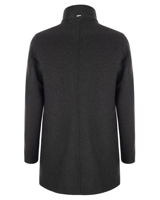Herno Black Wool-blend Medium Coat for men