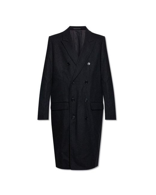 AllSaints Blue Tailored Double-Breasted Coat for men