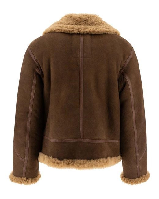 Burberry Brown Shearling Aviator Jacket for men