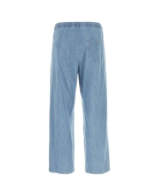 A.P.C. Blue Elasticated Drawstring Waistband Jeans for men