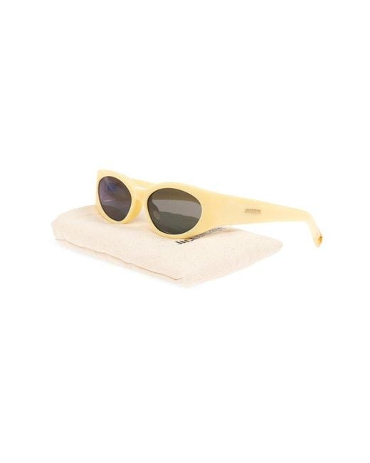 Jacquemus Yellow Sunglasses With Logo,