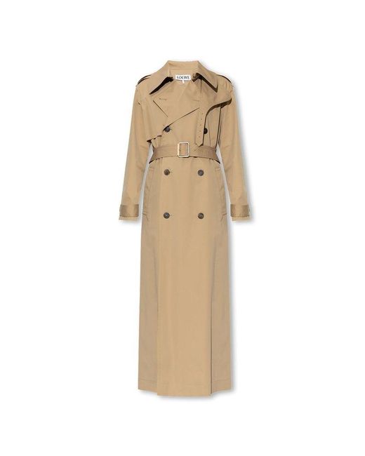Loewe Long Trench Coat in Natural Lyst