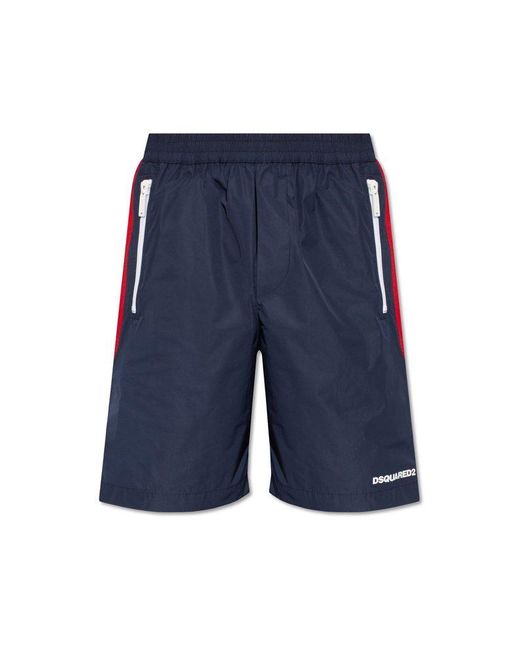 DSquared² Blue Shorts With Logo, for men