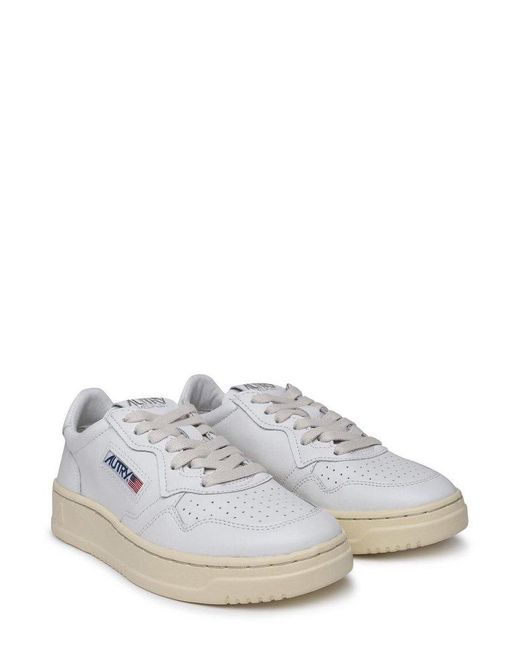 Autry White Medalist Low-Top Sneakers