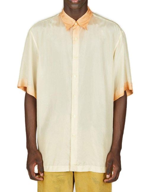 Dries Van Noten White Cassidye Tie-dyed Short-sleeved Shirt for men