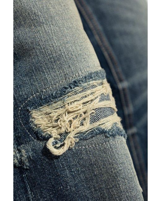 DIESEL Blue 2010-d-macs Distressed Straight-leg Jeans for men