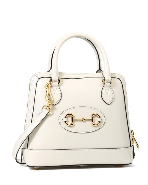 Gucci White Horsebit 1955 Mini Top Handle Bag