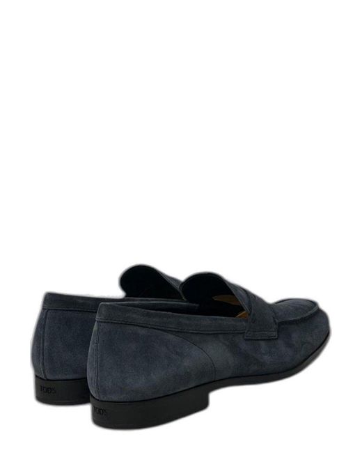 Tod's Blue T Monogram Classic Loafers for men