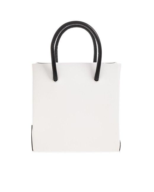 Moschino White Slogan-printed Top Handle Bag