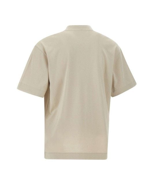 Emporio Armani White Gradient-Effect Stripe Embroidered Asv Oversized Jersey T-Shirt for men