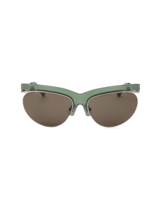 Linda Farrow Green X Dries Van Noten Cat Eye Frame Sunglassses