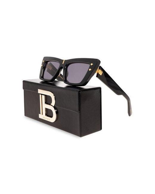 BALMAIN EYEWEAR Black B Eye Butterfly Frame Sunglasses