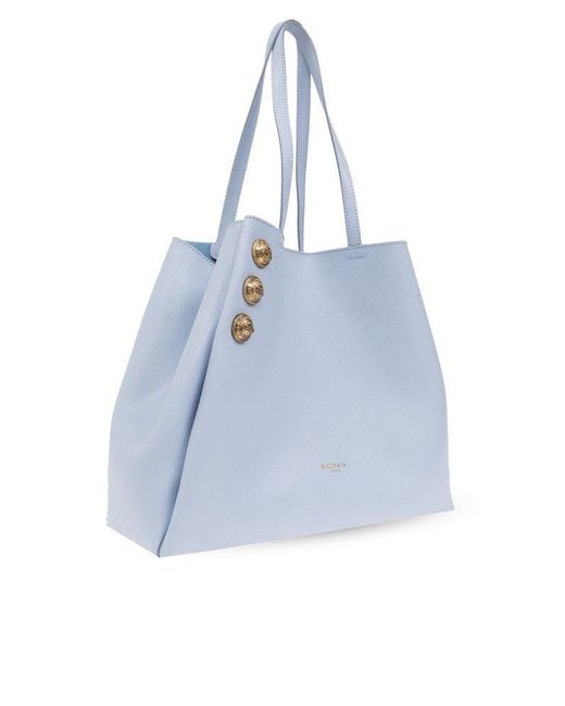 Balmain Blue ‘Embleme’ Shopper Bag, , Light