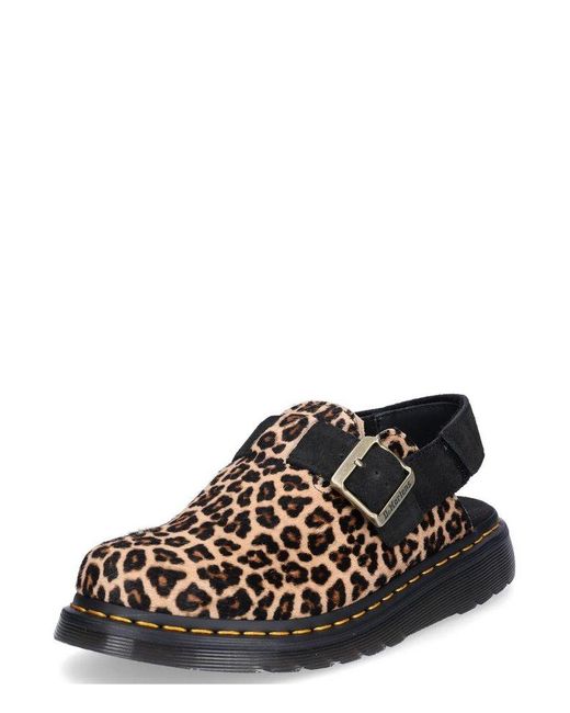 Dr. Martens Black Jorge Ii Leopard Buckle-Fastened Mules