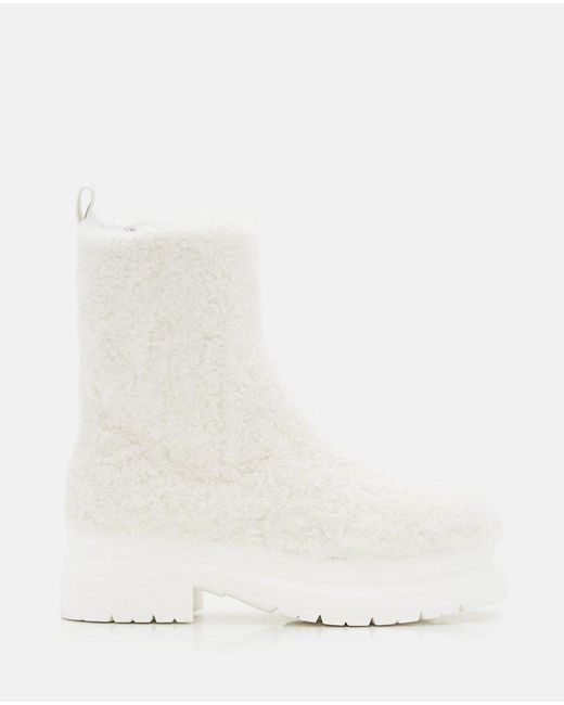 J.W. Anderson Natural Shearling Platform Ankle Boots
