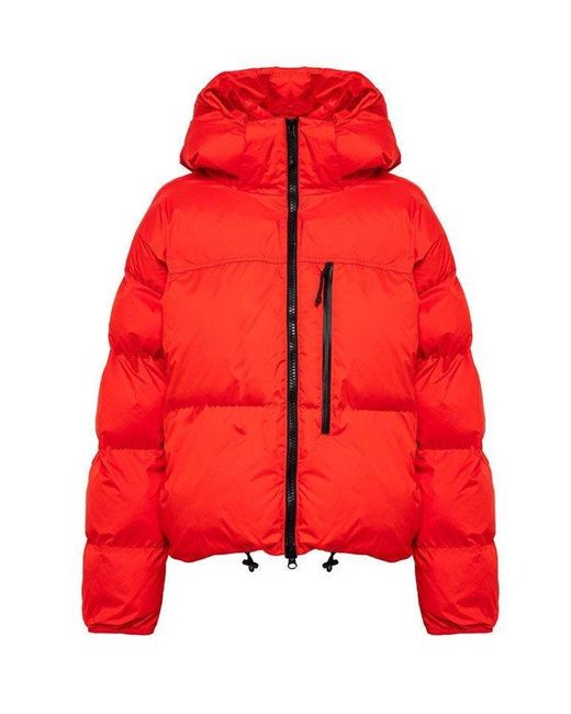 adidas By Stella McCartney Zip-up Padded Jacket in Red | Lyst
