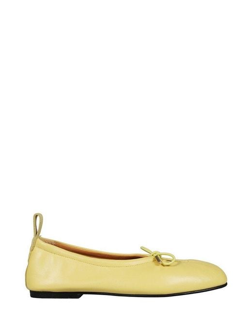 Alohas Yellow Rosalind Square Toe Ballet Flats