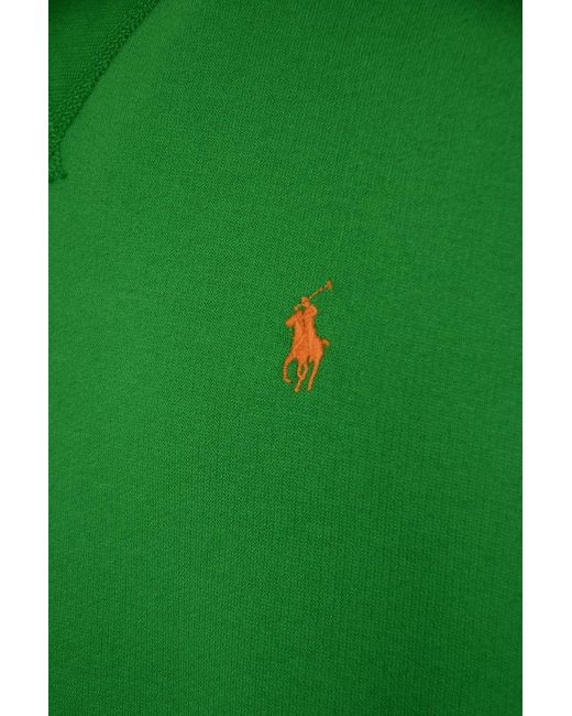 Polo Ralph Lauren Green Logo Embroidery Ribbed Hoodie for men
