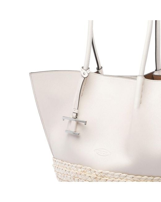Tod's White Medium Bux Top Handle Bag