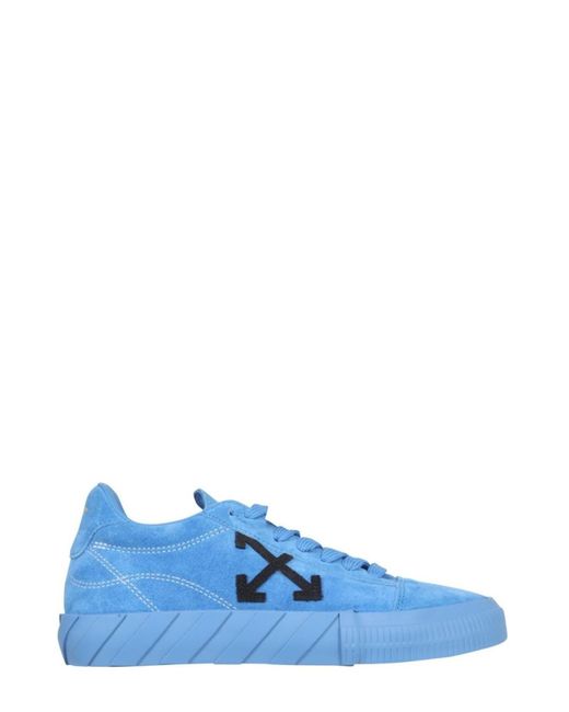 Off-White c/o Virgil Abloh Suede Vulcanized Low-top Sneakers in Blue - Lyst