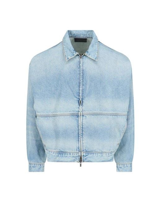 Fear Of God Blue Zip Cropped Jacket for men