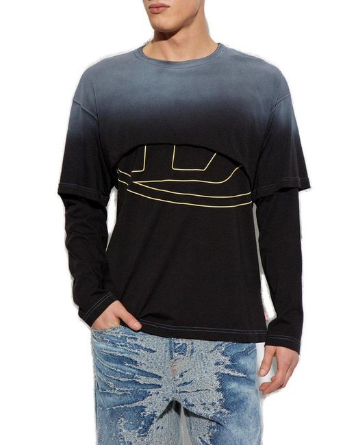 【DIESEL】t-besh-cut DIESEL Long Sleeve T-shirt T-besh-cut, in Black for Men