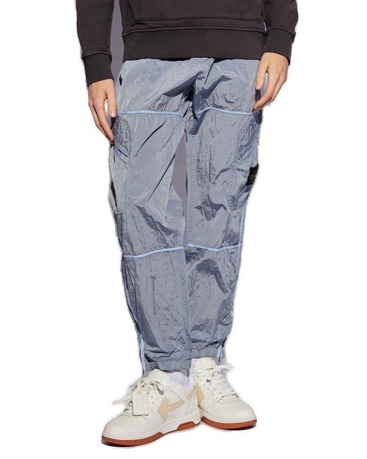 Stone Island Blue Cargo Trousers, for men
