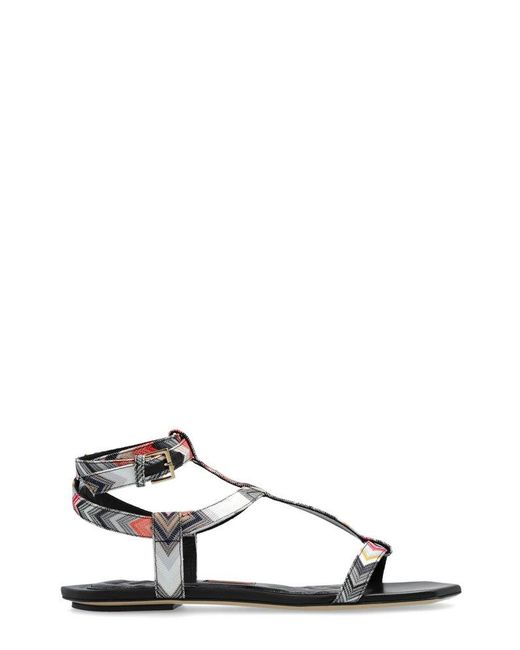 Missoni Multicolor Patterned Ankle Strapped Sandals