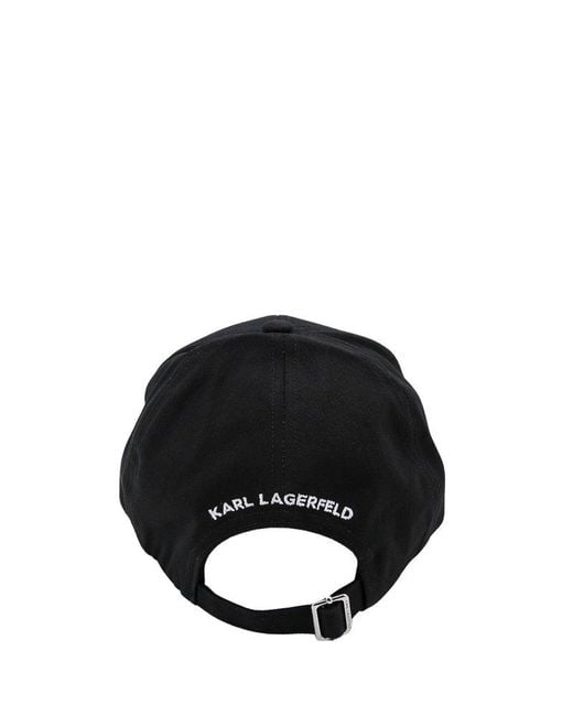 Karl Lagerfeld Black Essential Logo-embroidered Baseball Cap