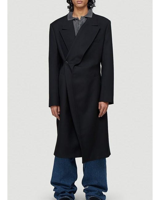 Y. Project Black Classic Twisted Lapel Coat