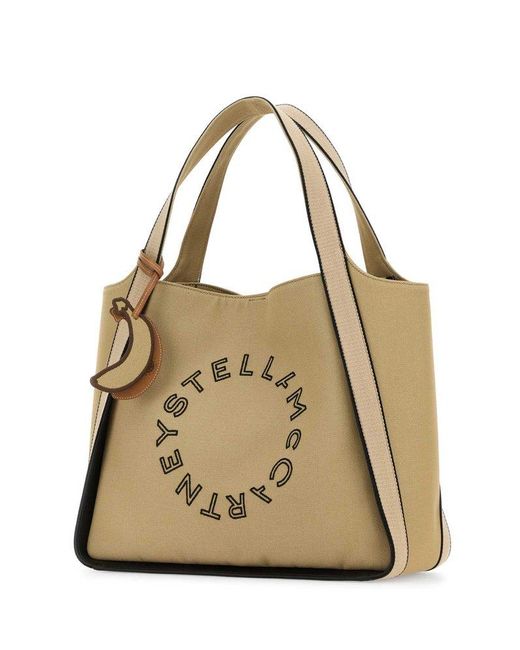 Stella McCartney Metallic Logo Embroidered Tote Bag