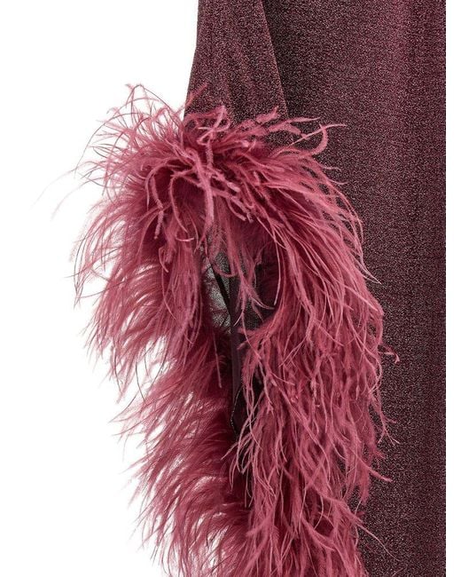 Oseree Purple Ostrich Feather Dress,